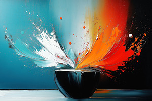 Energy Unleashed I Modern Wall Art I Abstract Floral Minimalist Prints I Premium Canvas Acrylic Framed Metal Art for Home & Office Decor