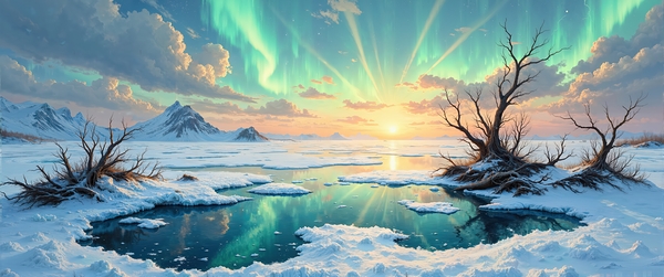 Arctic Aurora – Frozen Dreams in Northern Lights by PrintosArtis