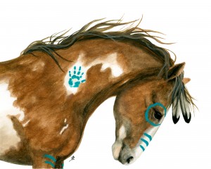 Turquoise War Paint Pinto Horse