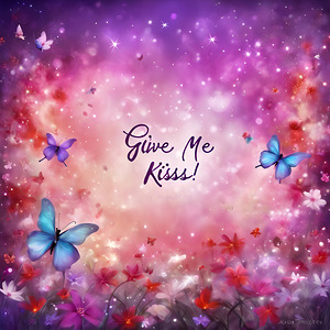 0 Background with the word  give me a kiss  at th