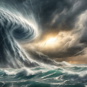 0 Montage of hurricanes and typhoons hitting coas