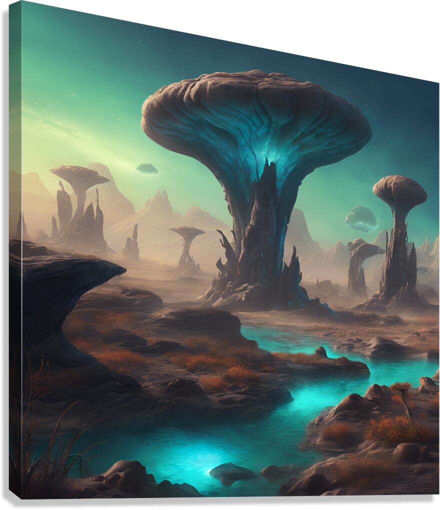 0 Illustrate an otherworldly alien landscape with Canvas Print