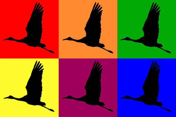 Pop Art Cranes  1 by Joe Riederer