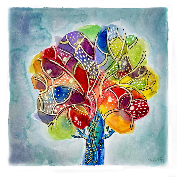 Rainbow Tree Print