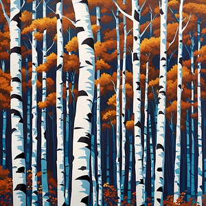 Birch in Blue
