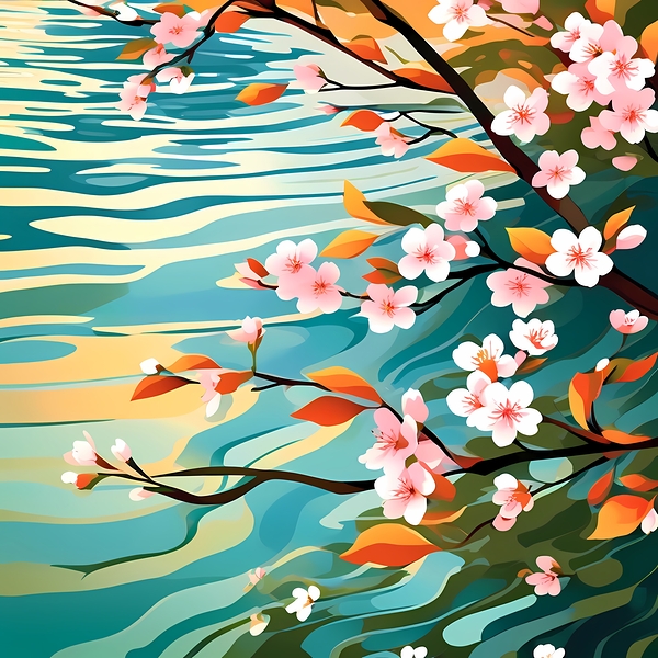 Flowers by the Batteaux River Print