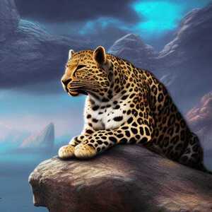 Leopard on the rocks. 