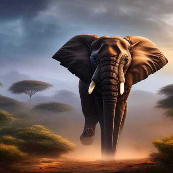 Elephant in the wild.  by SimChaya