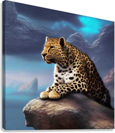 Leopard on the rocks.  Canvas Print