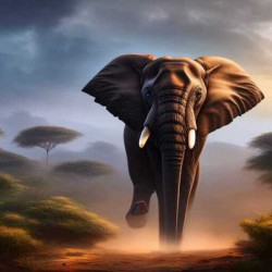 Elephant in the wild. 