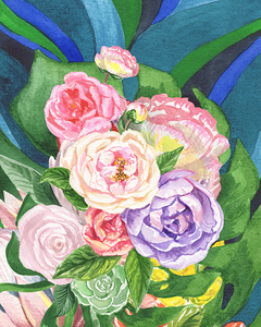 Piones Watercolor Painting by Irina Sztukowski.jp