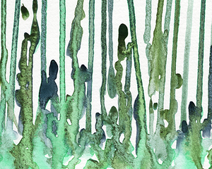 Abstract Green Watercolor Art 2