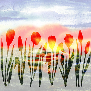 Watercolor Tulip Garden Irina Sztukowski