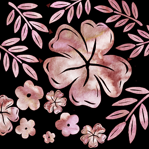 Flowers Watercolor Silhouette by Irina Sztukowski
