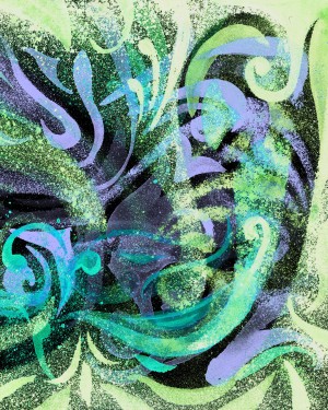 Abstract Butterfly Wings And Watercolor Curves