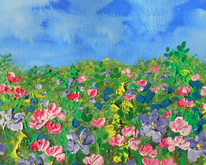 Abstract Flowers Watermedium 64
