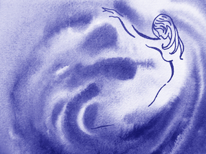 Abstract Water Dancing Woman Purple Blue Wate 1666101487.8007