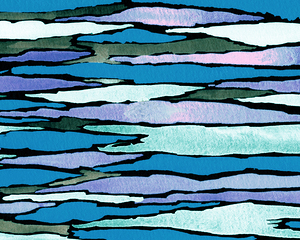 Abstract Watercolor Splash Waves Lines 12