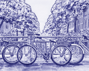 Amsterdam Netherlands Bridge With Bicycles Pu