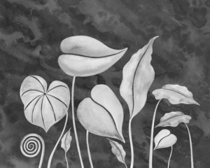 Art Ultimate Gray Botanical Foliage Tropical