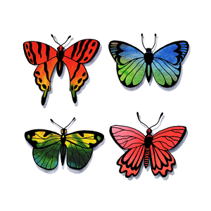 Art Watercolor Butterflies Rainbow Colorful Cjpg
