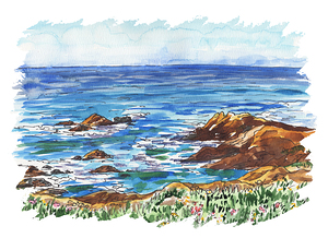 Beach Watercolor Painting Art 6