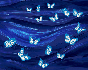 Butterflies Flying On Abstract 3