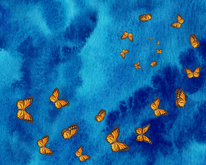 Butterflies Flying On Abstract 4