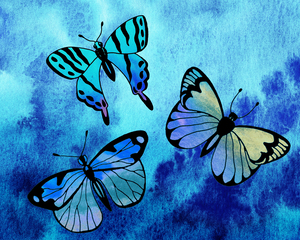 Butterflies Flying On Abstract 5