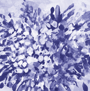 Floral Garden Composition Purple Blue Watercojpg