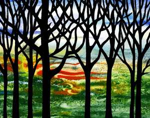 Forest Season Summer Painting Artist Irina Sz
