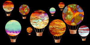 Happy Hot Air Balloons In The Night Sky Waterjpg