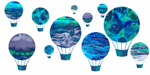 Happy Hot Air Balloons In The Sky Turquoise Bjpg