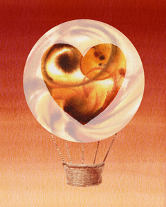 Hot Air Balloon In The Sky Watercolor Colorfu 1666061148.064