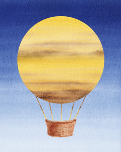 Hot Air Balloon In The Sky Watercolor Colorfu 1666061152.0705