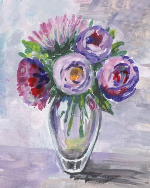 Impressionistic Flowers Purple Breeze 