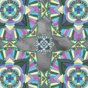 Hand Painted Mandala Watercolor Meditation Pattern II