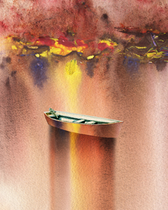 Mystical Lake Boat Solitude Serenity    Copy