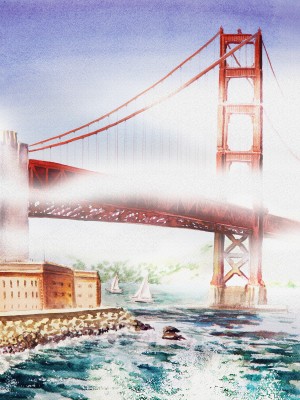 Fog At Golden Gate Of San Francisco 