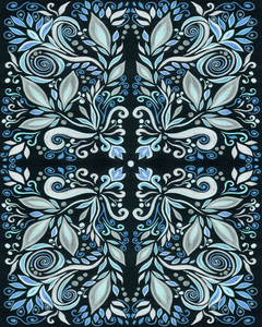 Gorgeous Flowers And Leaves Watercolor Pattern Tiffany Stained Glass Mosaic Decor XVIII