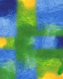 Abstract Watercolor In Green And Blue I