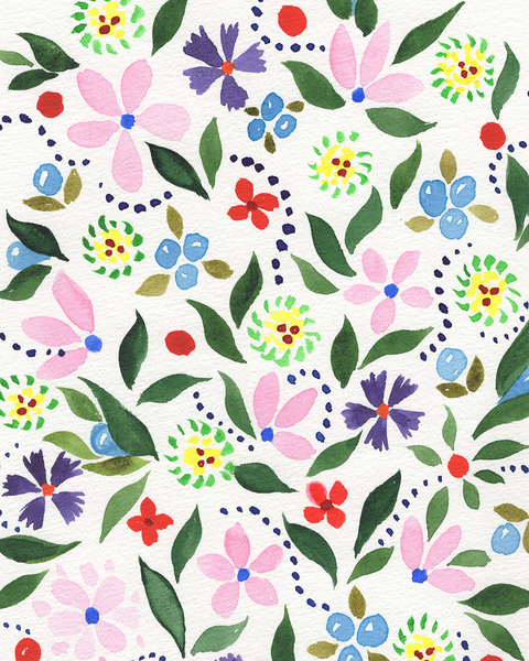 Abstract Flowers Watermedium 330 Print