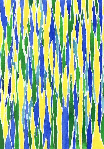 Abstract Watercolor Splash Waves Lines 1 Print