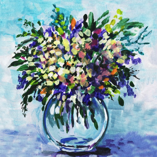 Impressionistic Flowers Burst Of Beauty