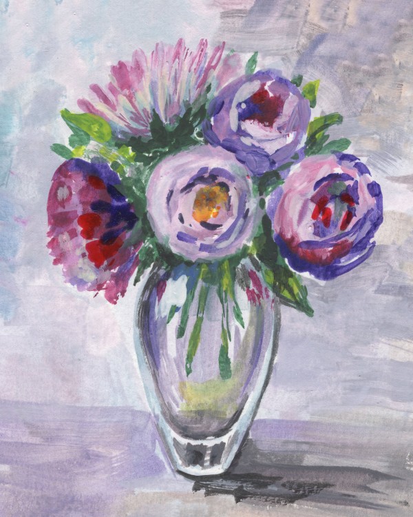 Impressionistic Flowers Purple Breeze 
