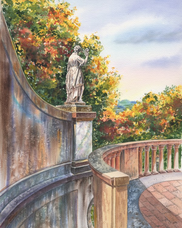 Boboli Gardens Florence Italy Watercolor