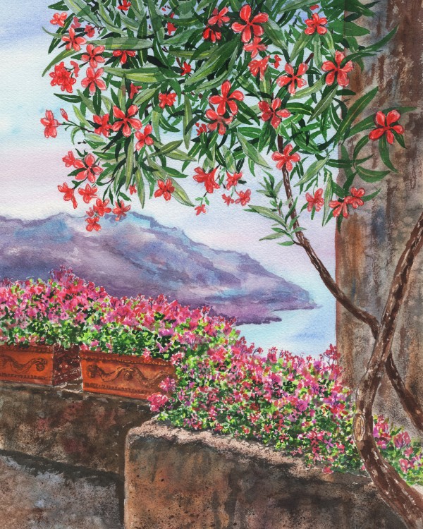 Seascape Amalfi Coast Italy Shore Ravello  Print