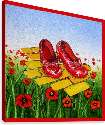 絵画 Ruby-red Flowers Red Watercolor Poppies Follow Your Dreams Ruby Red Dorothy