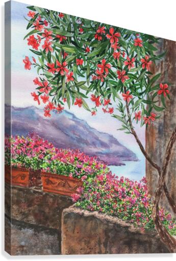 Seascape Amalfi Coast Italy Shore Ravello  Canvas Print