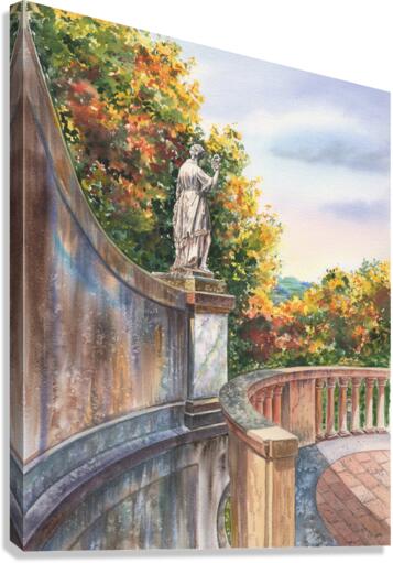 Boboli Gardens Florence Italy Watercolor  Canvas Print